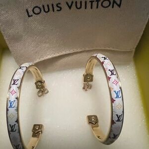 Louis Vuitton Gold Multicolor Monogram Earrings